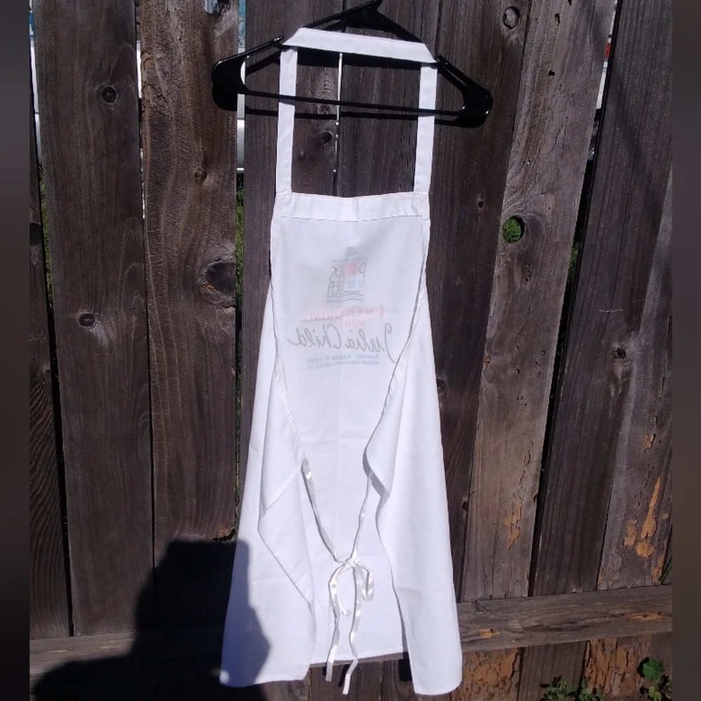 Julia Child x Vintage Apron Boston Pops 1993 Event Promotional White OS Cook Che - Picture 3 of 4